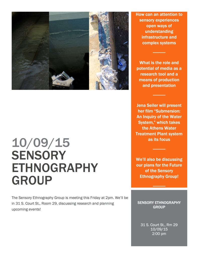 Sensory Ethnography Group Flyer_October 9, 2015